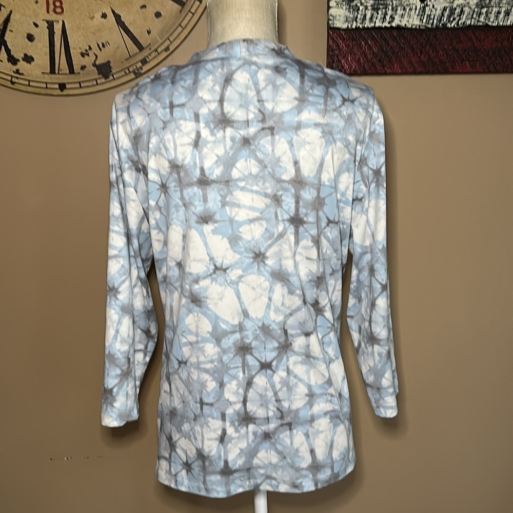 Ruby Rd. Women’s Blue and Gray Embellished Top Size Large - Picture 5 of 9
